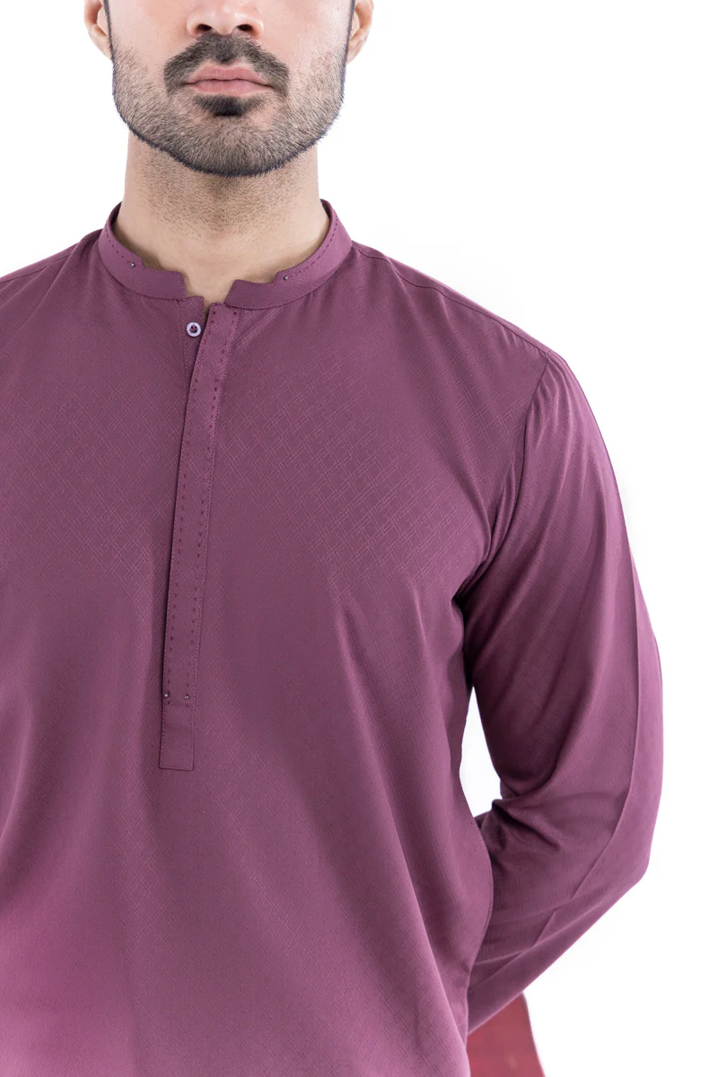 Maroon-Blended-Kurta - (MP1PBW25BM9O3) - Image 6