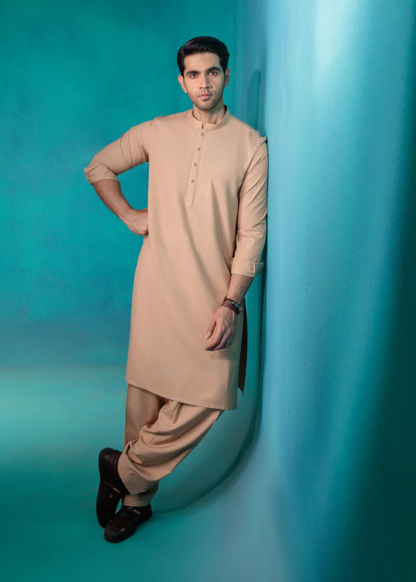 L-Brown-Blended-Shalwar Suit - (MP2PBBS26BM1F10) - Image 11