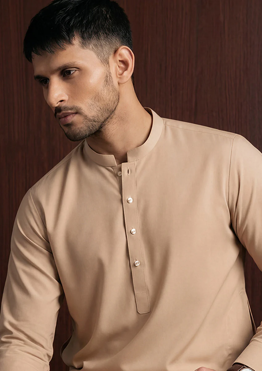 L-Brown-Blended-Shalwar Suit - (MP2PBBS26BM1F10) - Image 2