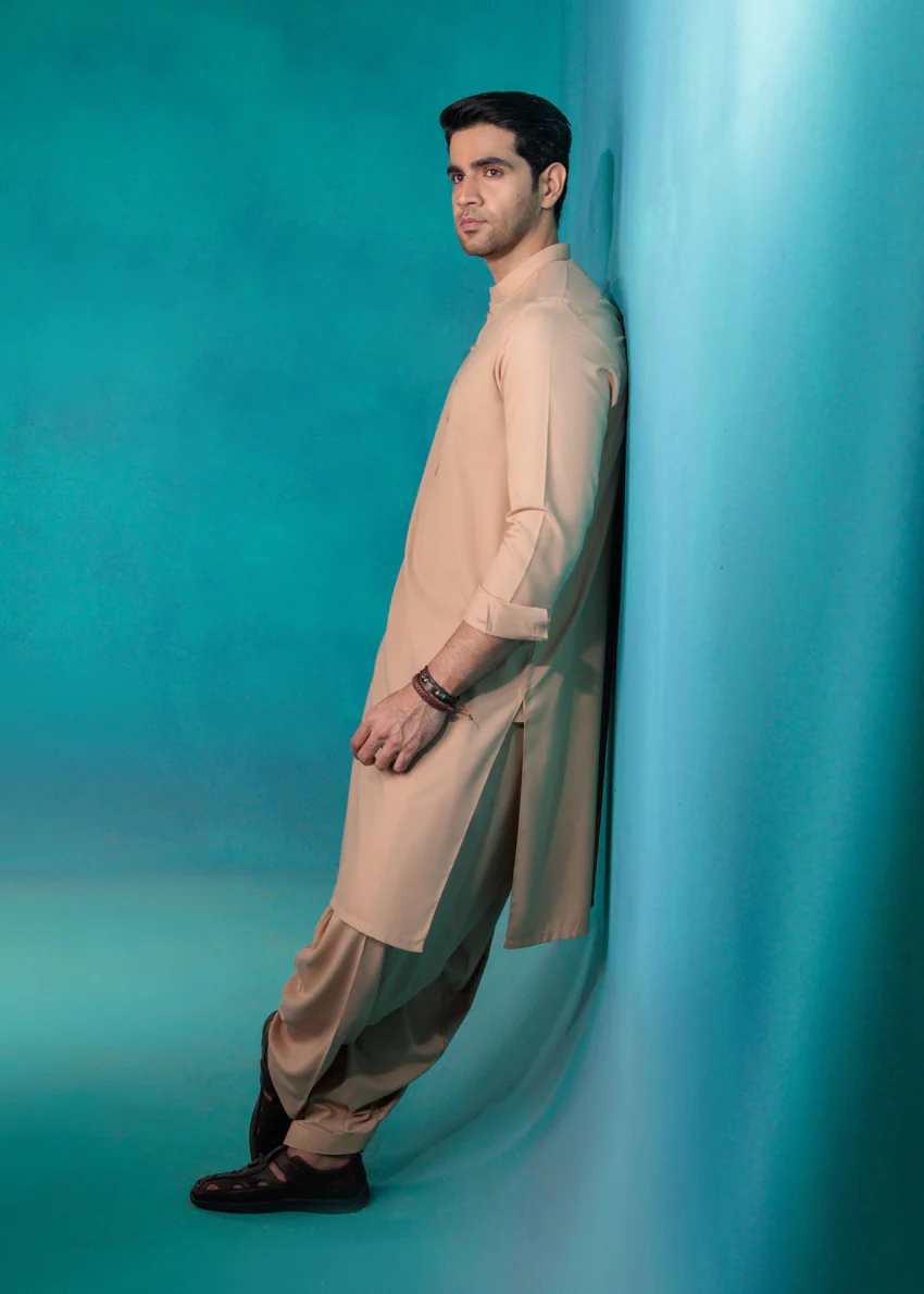 L-Brown-Blended-Shalwar Suit - (MP2PBBS26BM1F10) - Image 6