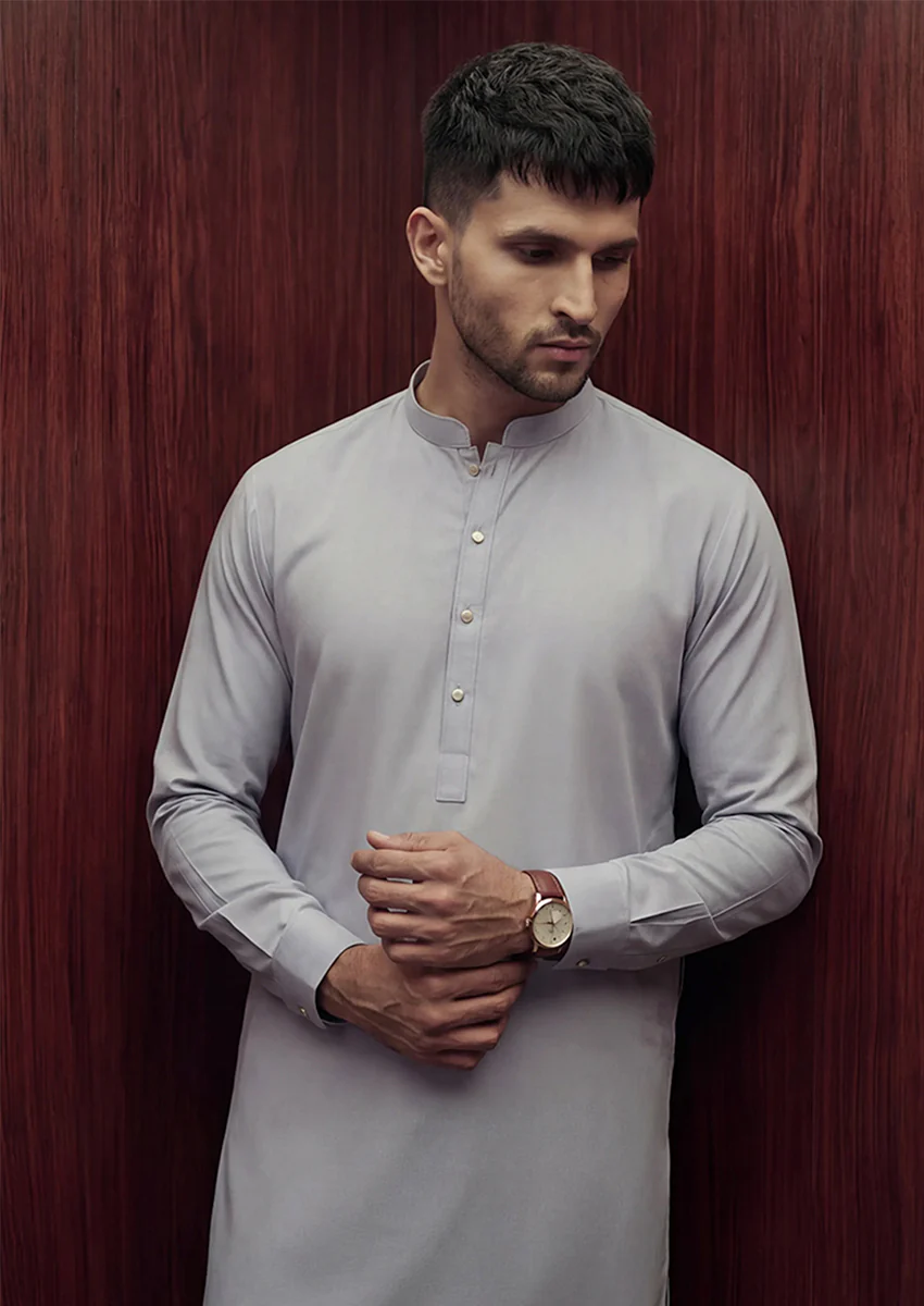 L-Blue-Blended-Kurta Trouser - (MP2PBBW25ADD14) - Image 3