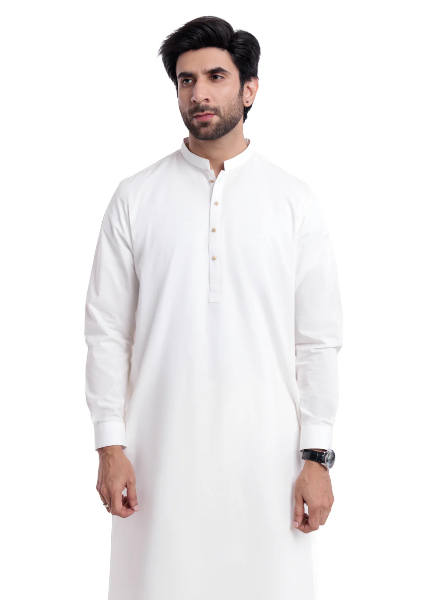 O-White-Cotton-Shalwar Suit - (MP2PBBW25ADD9) - Image 6