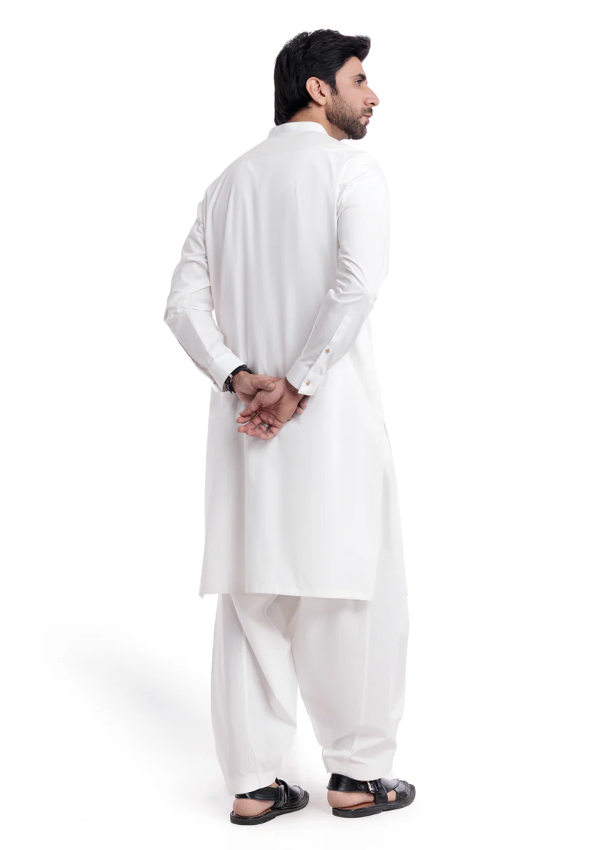 O-White-Cotton-Shalwar Suit - (MP2PBBW25ADD9) - Image 7