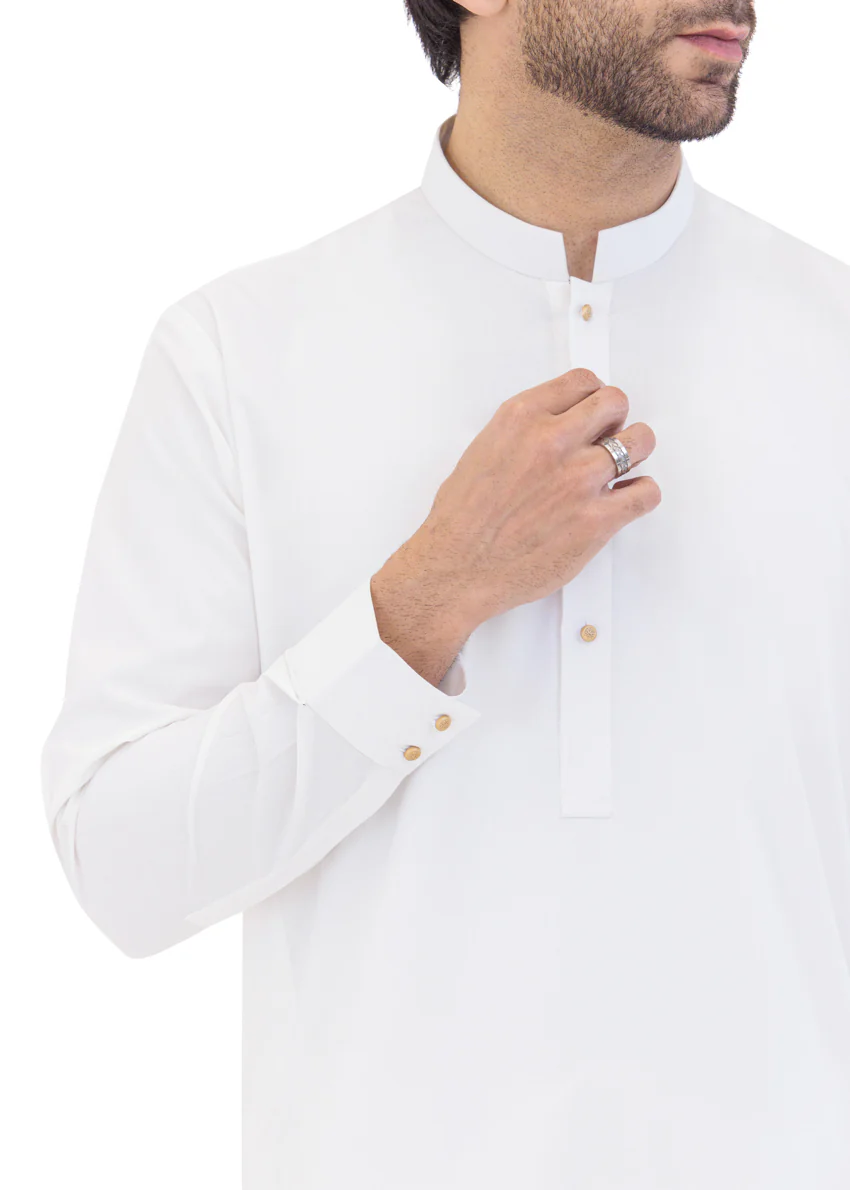 White-Blended-Shalwar Suit - (MP2PBBW25ADN15) - Image 6