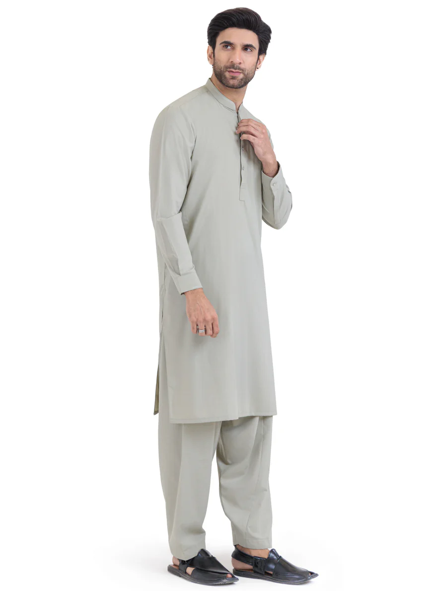 Sage-Blended-Shalwar Suit - (MP2PBBW25ADN18) - Image 3