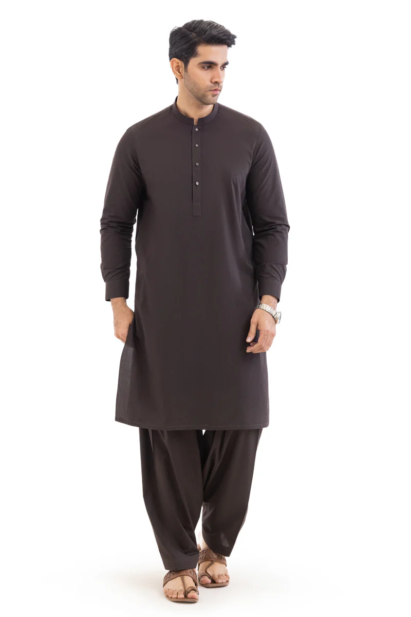 C-Brown-Cotton-Shalwar Suit - (MP2PBBW25ADN19) - Image 3