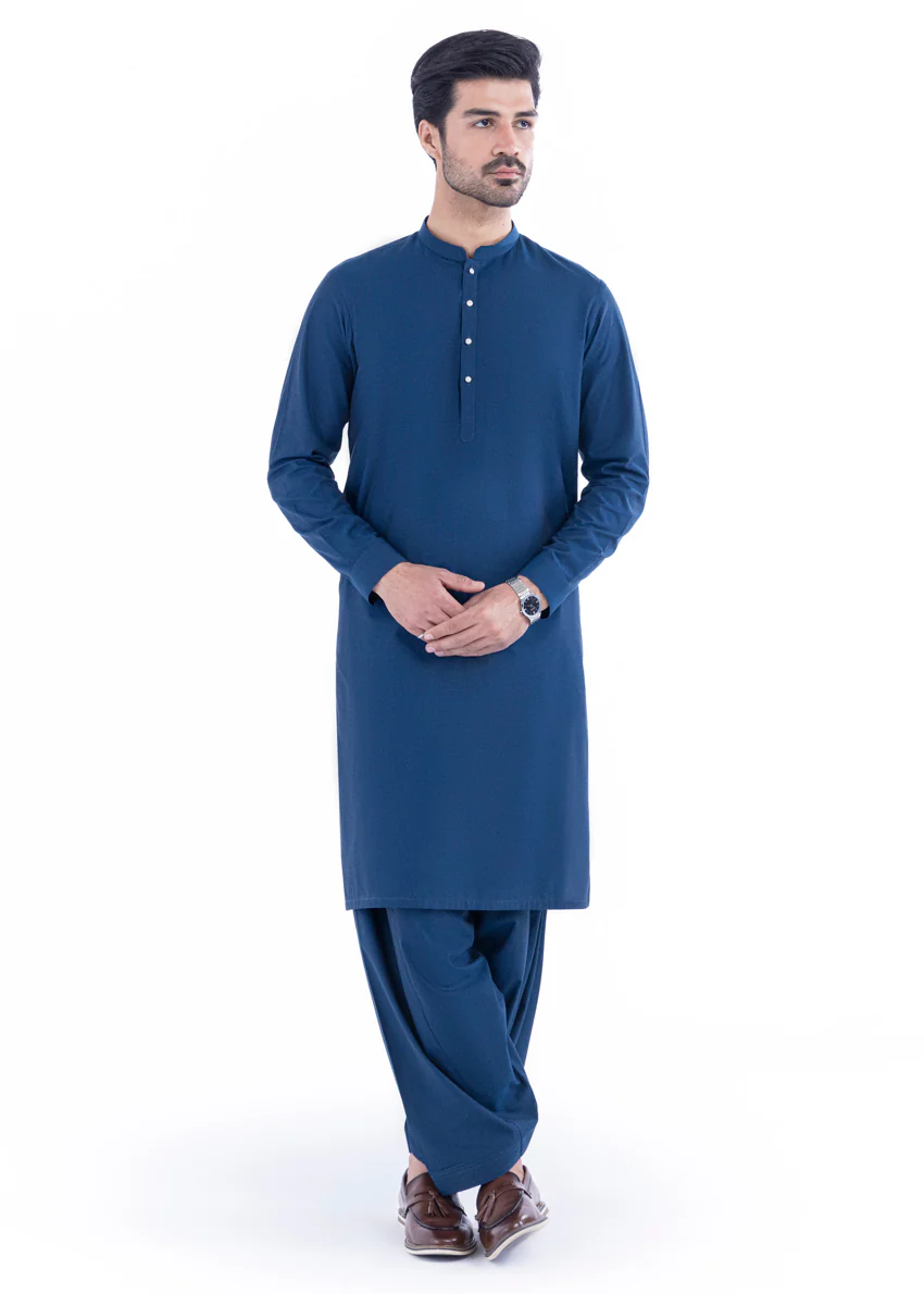 D-Teal-Cotton-Shalwar Suit - (MP2PBBW25ADN20) - Image 4