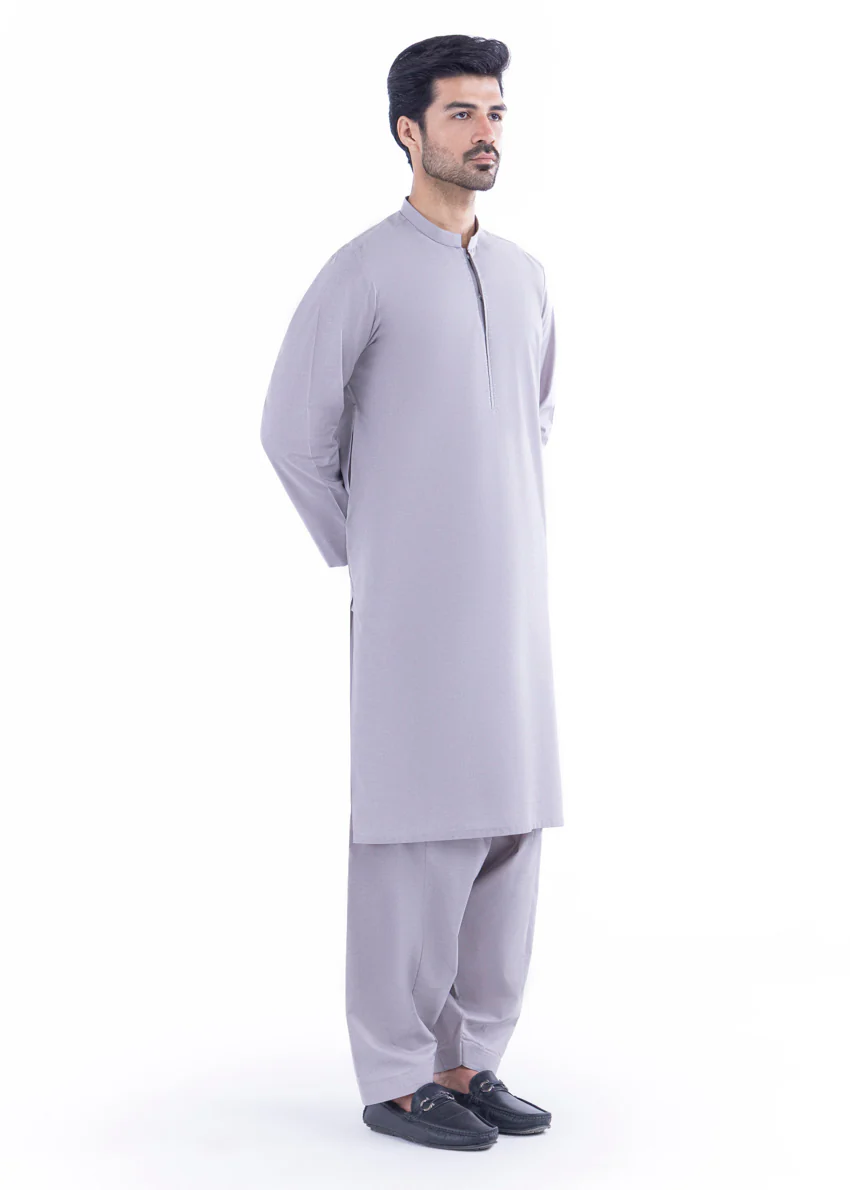 L-Grey-Cotton-Shalwar Suit - (MP2PBBW25BM10N11) - Image 4