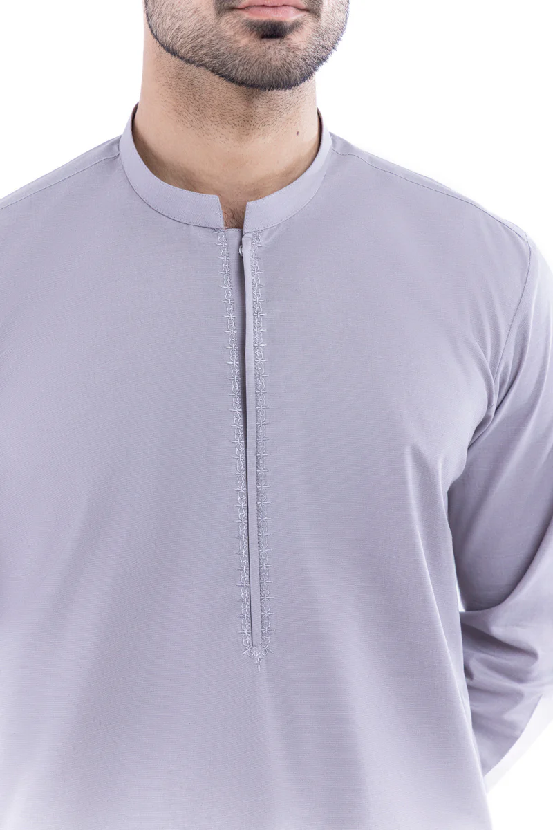 L-Grey-Cotton-Shalwar Suit - (MP2PBBW25BM10N11) - Image 6