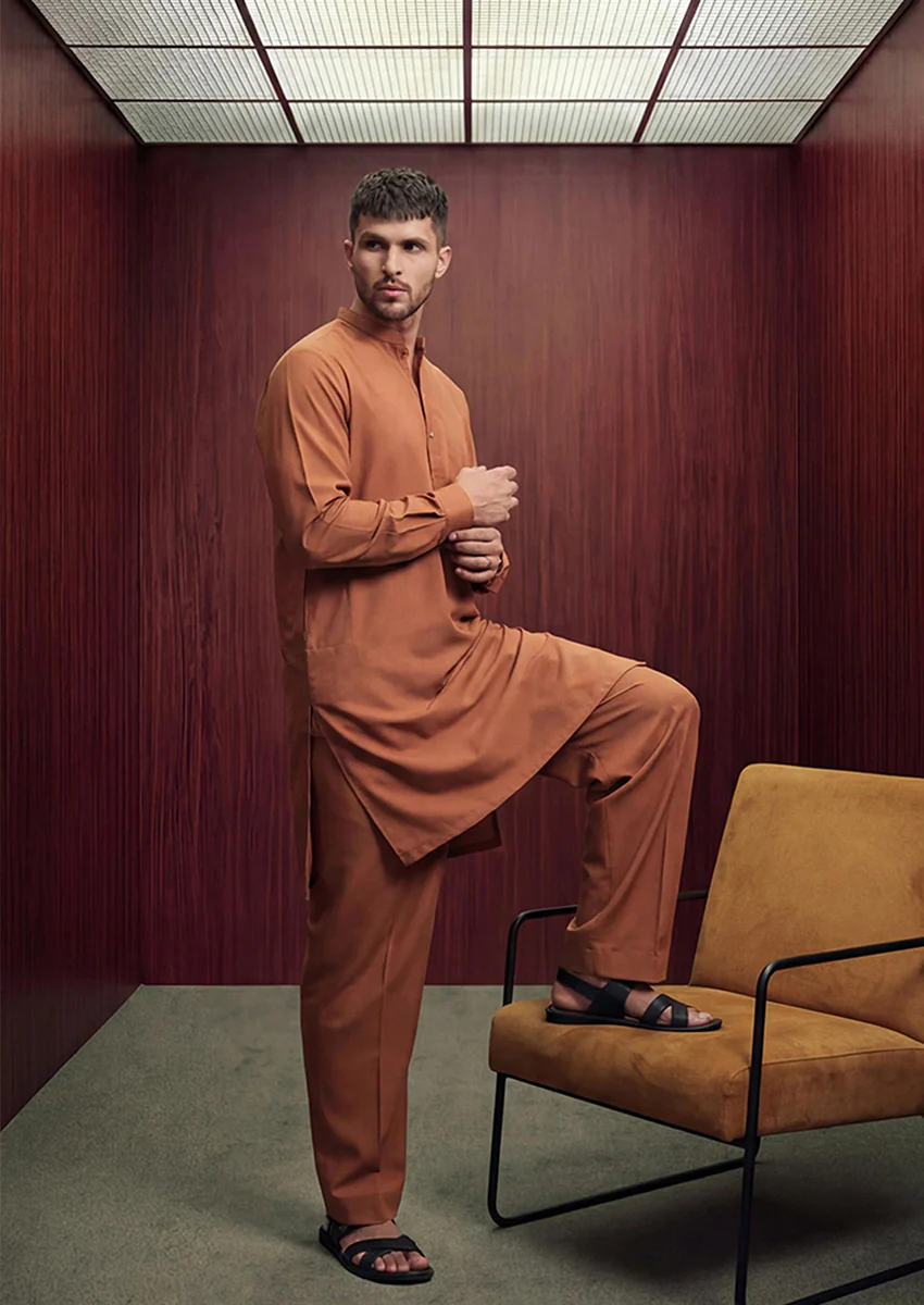 R-Brown-Blended-Kurta Trouser - (MP2PBBW25BM10N16) - Image 2