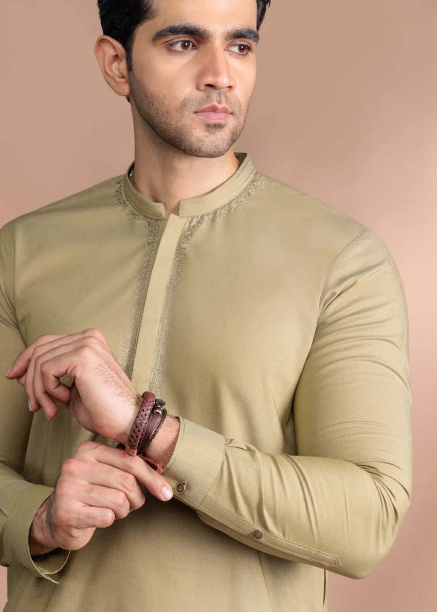 L-Olive-Cotton-Shalwar Suit - (MP2PBBW25BM10N18) - Image 11