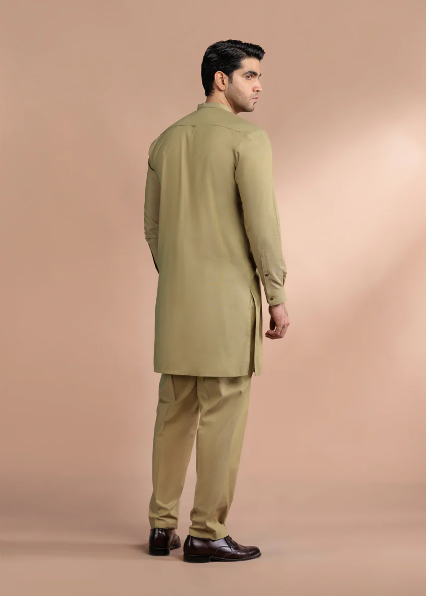 L-Olive-Cotton-Shalwar Suit - (MP2PBBW25BM10N18) - Image 6