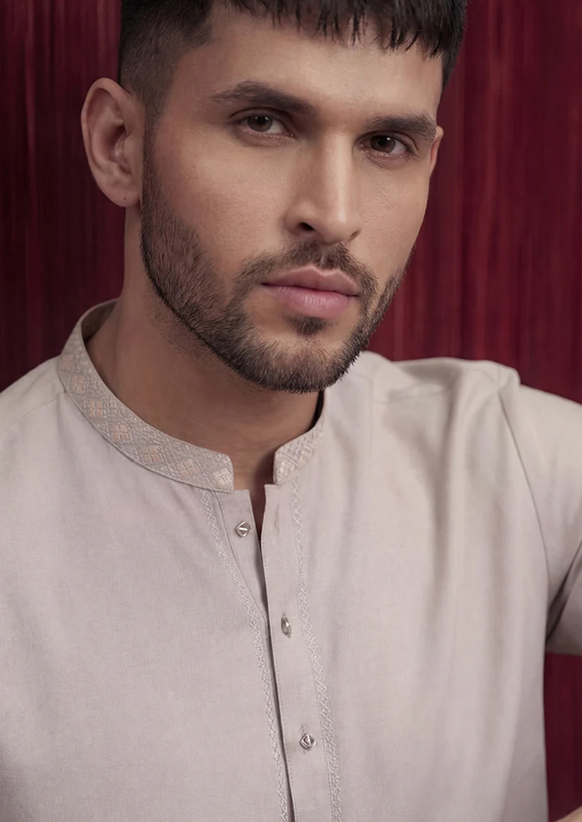 Peach-Blended-Shalwar Suit - (MP2PBBW25BM11D10) - Image 3
