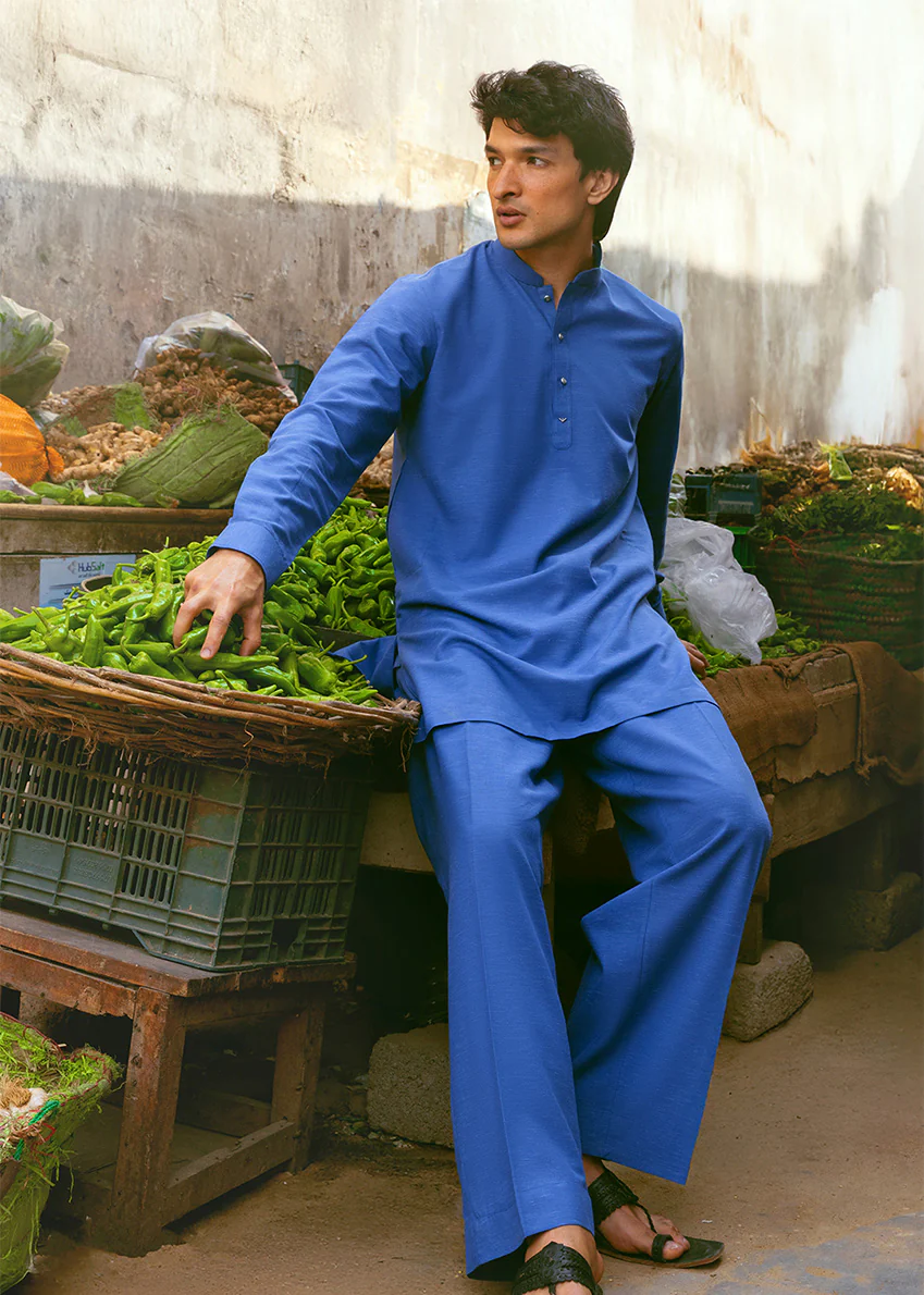 R-Blue-Blended-Kurta Trouser - (MP2PBBW25BM11D15) - Image 2