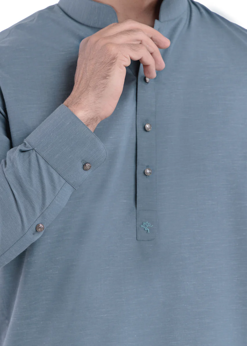 T-Blue-Blended-Shalwar Suit - (MP2PBBW25BM11D8) - Image 8