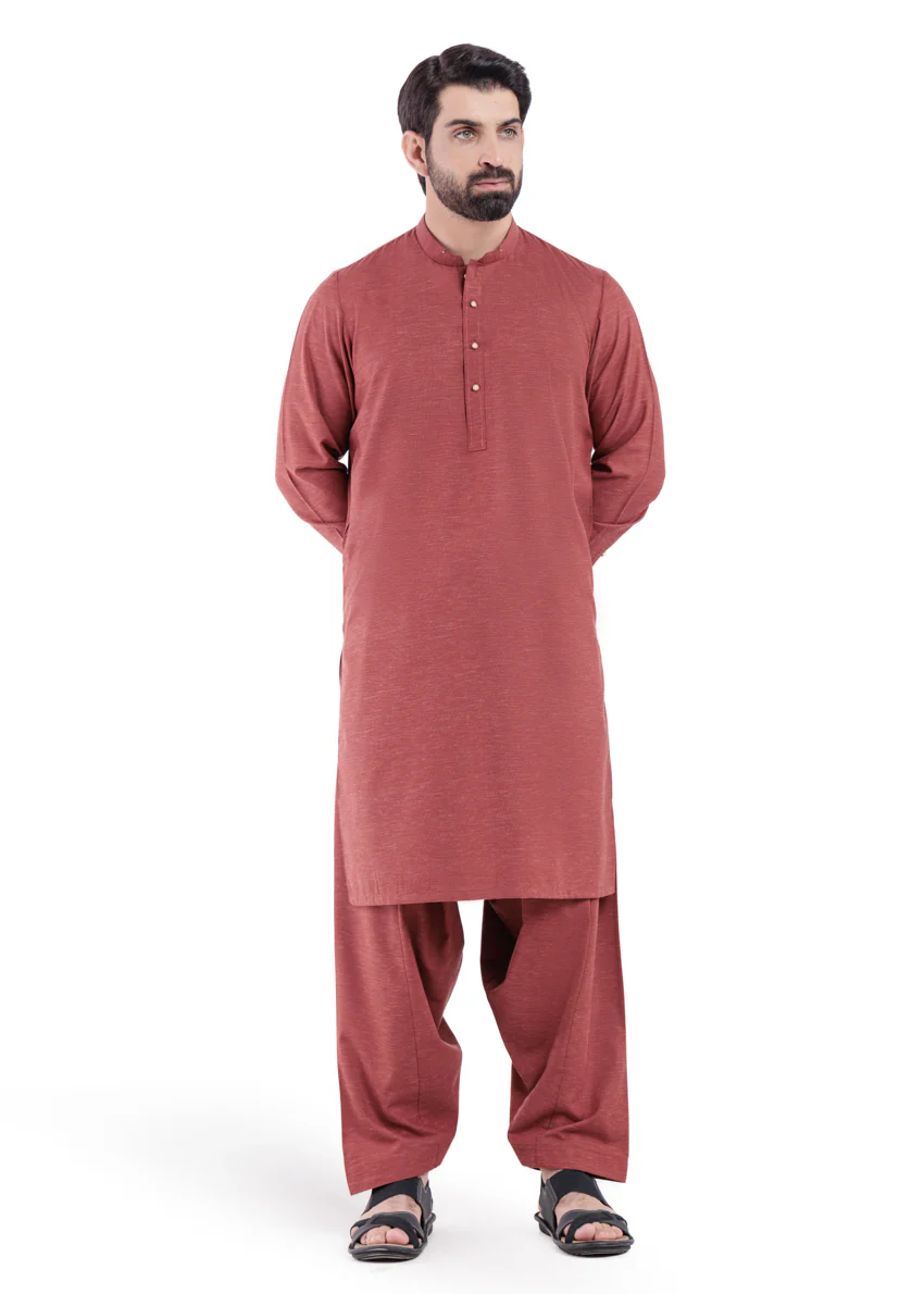 Rust-Blended-Shalwar Suit - (MP2PBBW25BM11D9) - Image 6