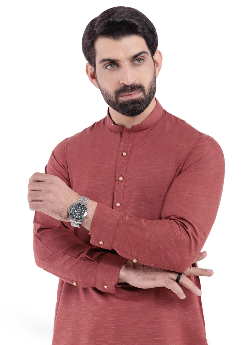 Rust-Blended-Shalwar Suit - (MP2PBBW25BM11D9) - Image 9
