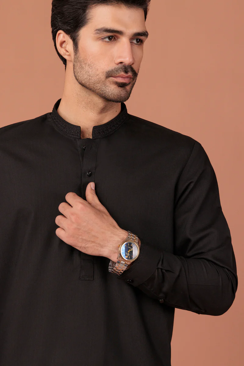 Black-Blended-Shalwar Suit - (MP2PBBW25BM1J8) - Image 6