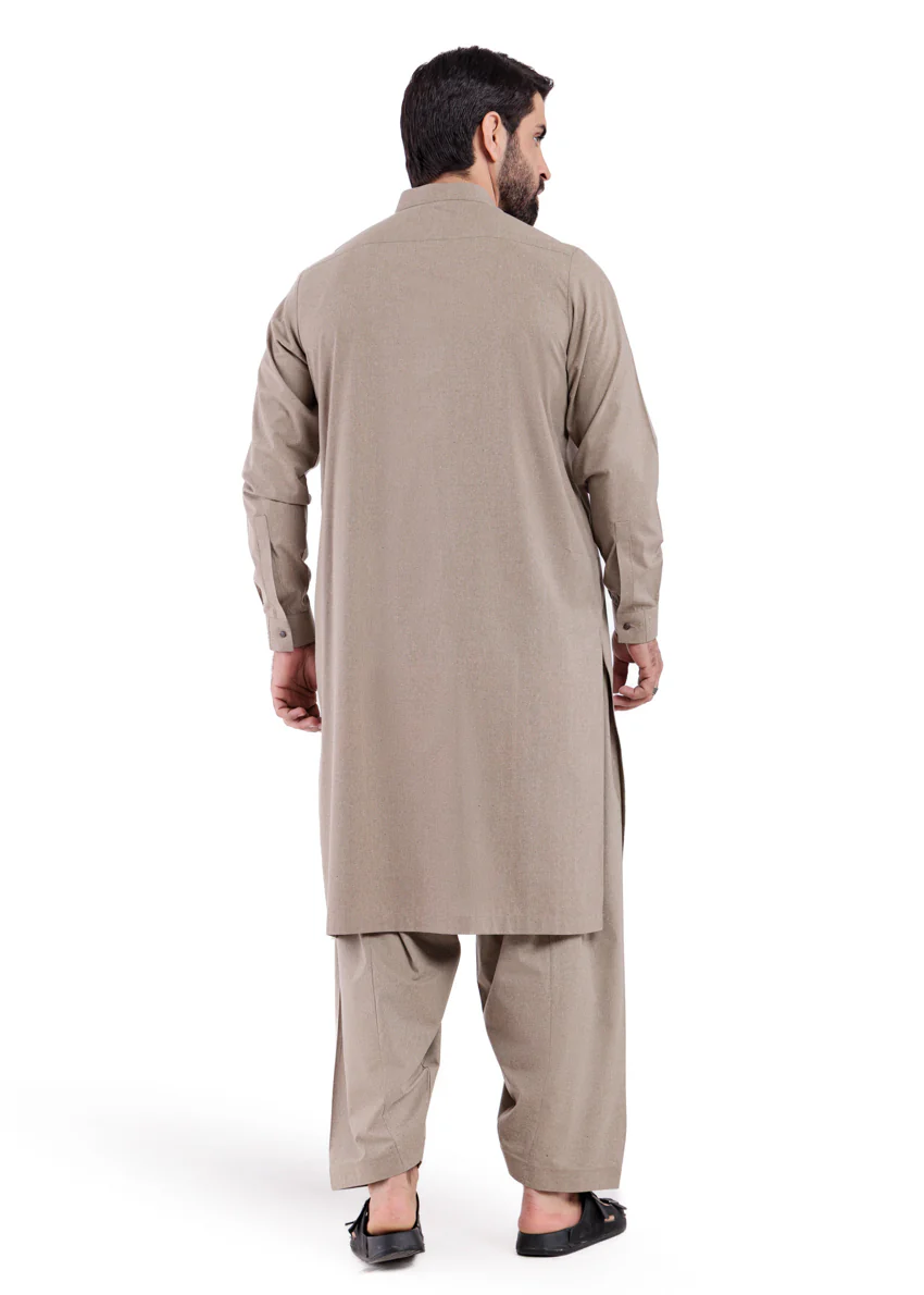 Brown-Blended-Shalwar Suit - (MP2PBBW25BM9O10) - Image 4