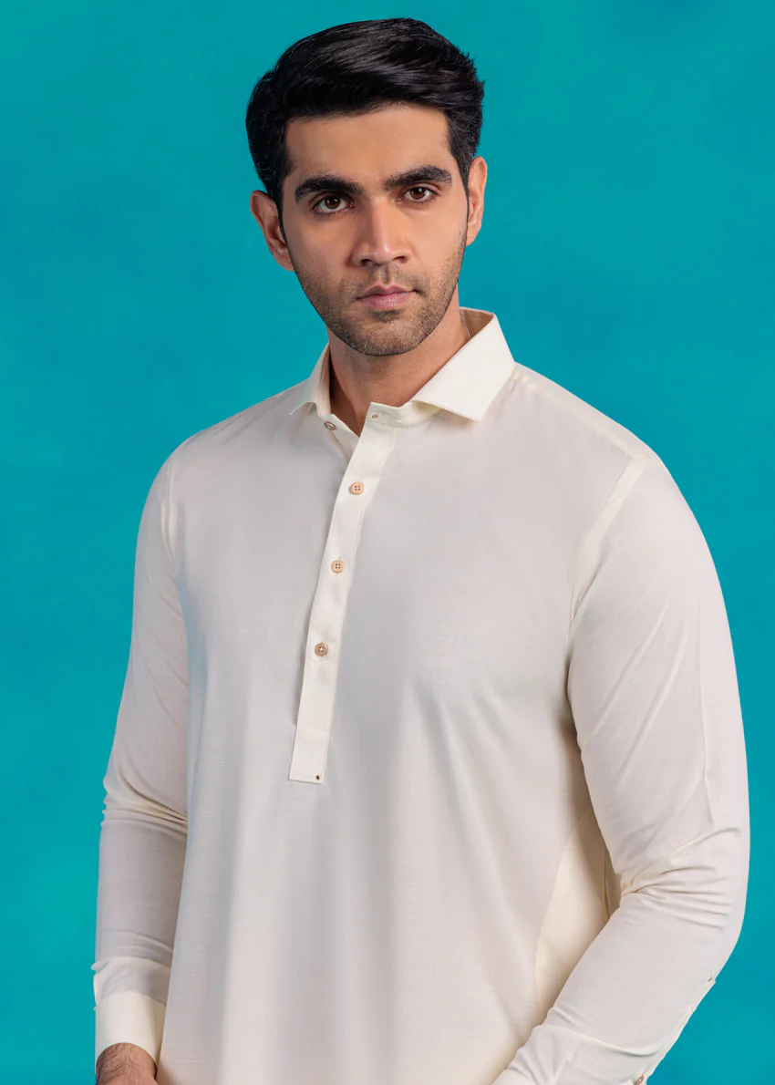 Cream-Blended-Shalwar Suit - (MP2PSBS26BM5J2) - Image 4