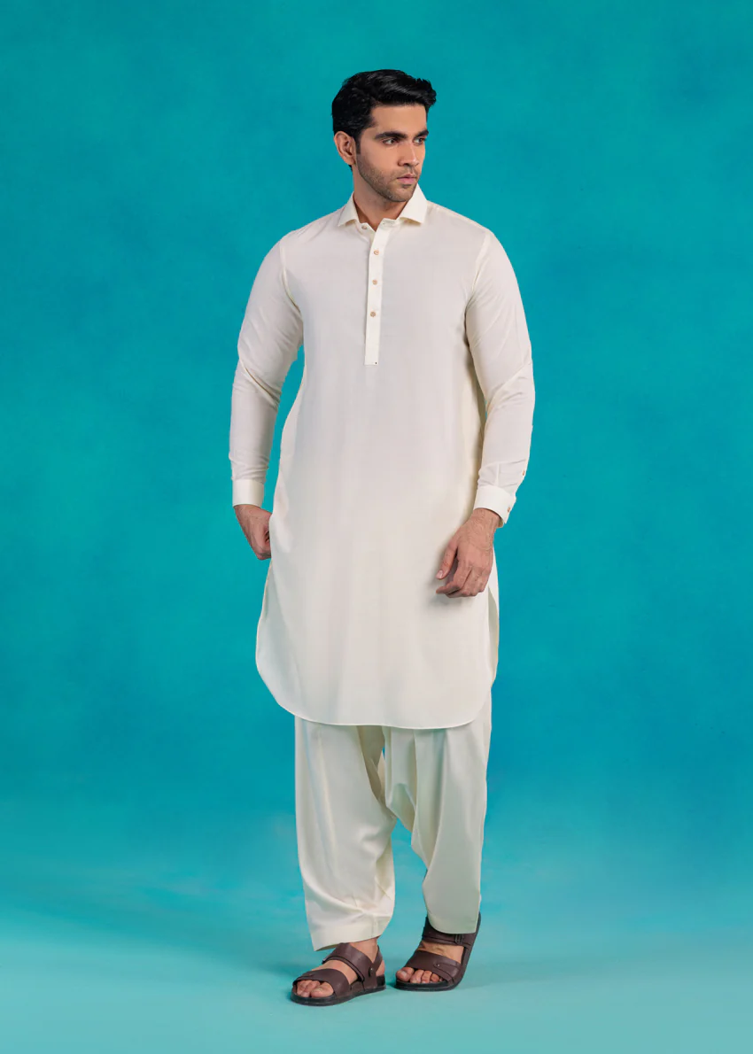 Cream-Blended-Shalwar Suit - (MP2PSBS26BM5J2) - Image 5