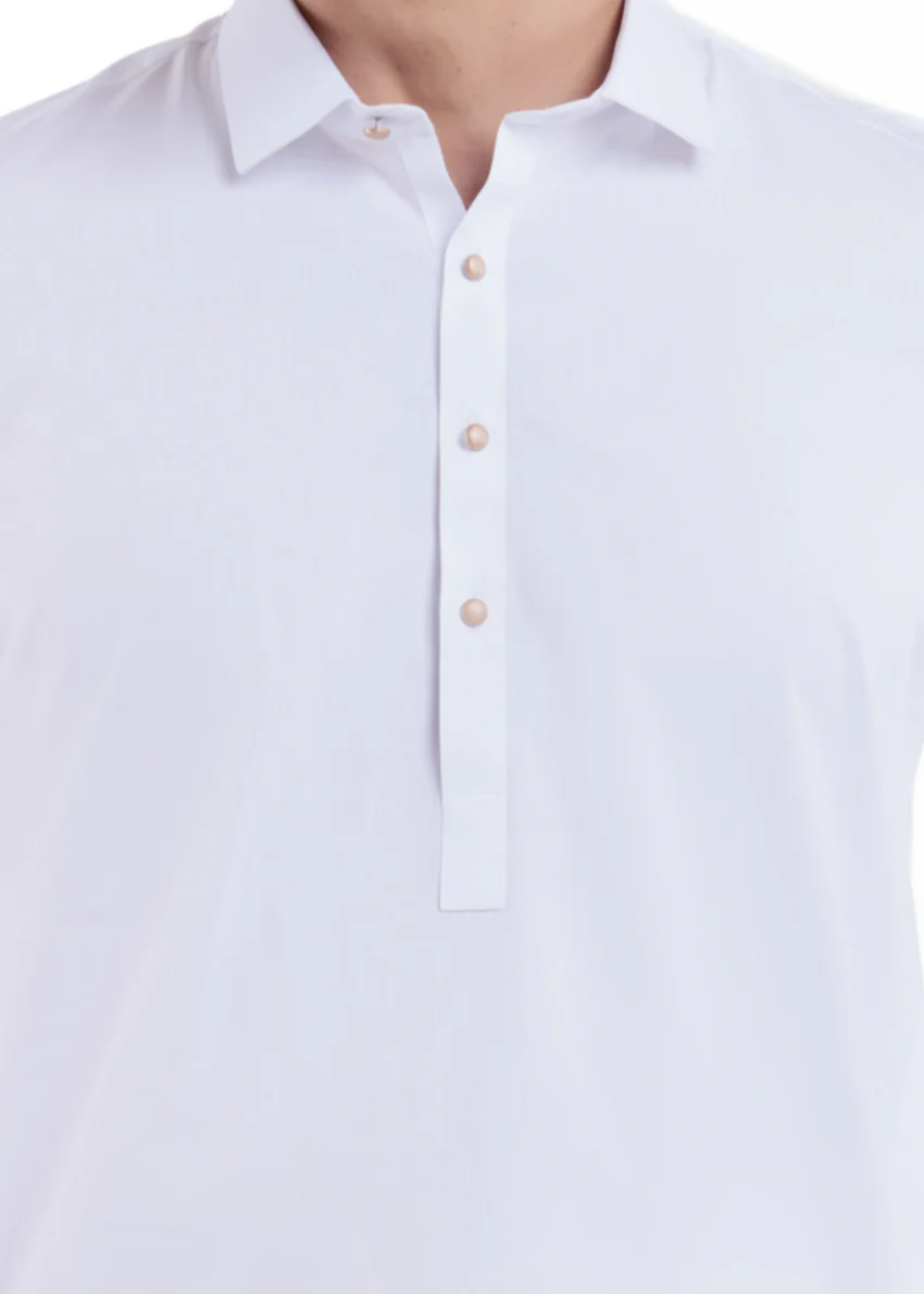 White-Cotton-Kurta-Trouser - (MP2PSBW25ADD13) - Image 6