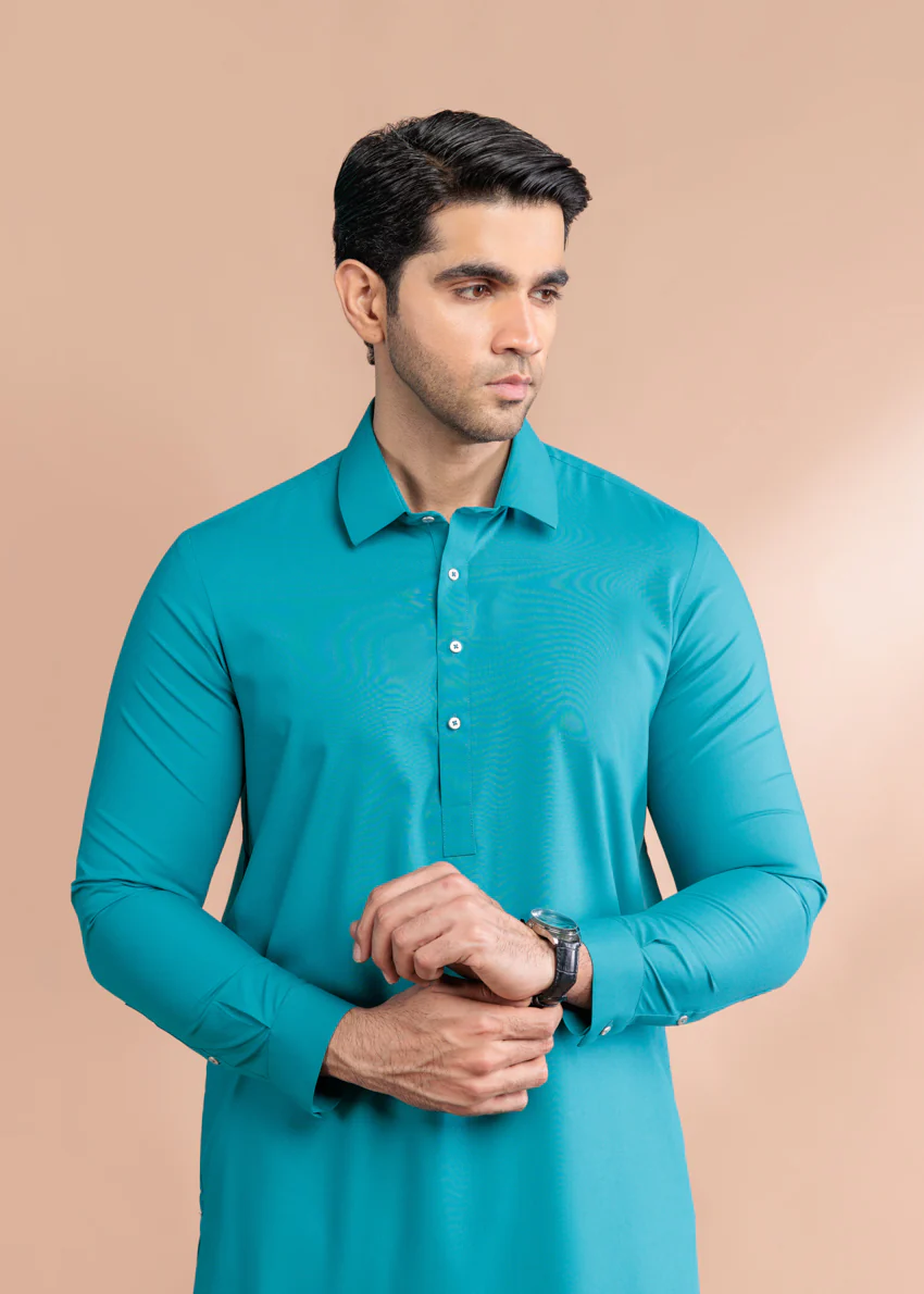 T-Green-Blended-Shalwar Suit - (MP2PSBW25ADJ6) - Image 3