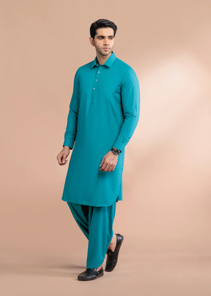 T-Green-Blended-Shalwar Suit - (MP2PSBW25ADJ6) - Image 5