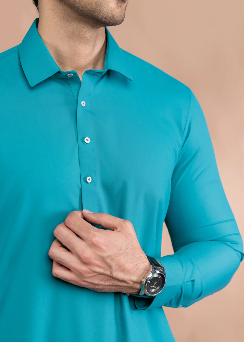 T-Green-Blended-Shalwar Suit - (MP2PSBW25ADJ6) - Image 6