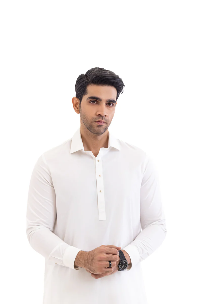 White-Cotton-Shalwar Suit - (MP2PSBW25ADN13) - Image 6