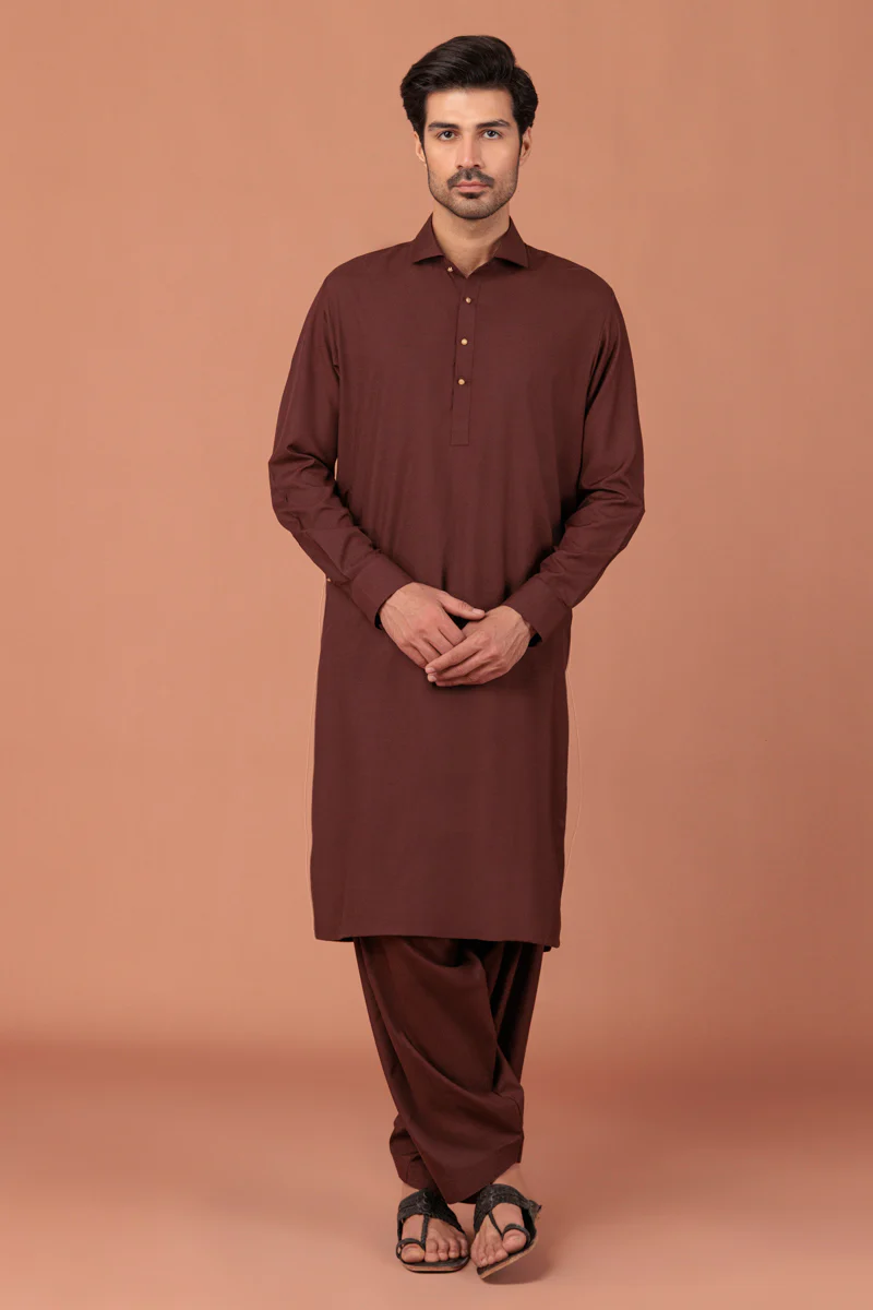 R-Brown-Blended-Shalwar Suit - (MP2PSBW25ADN8) - Image 10