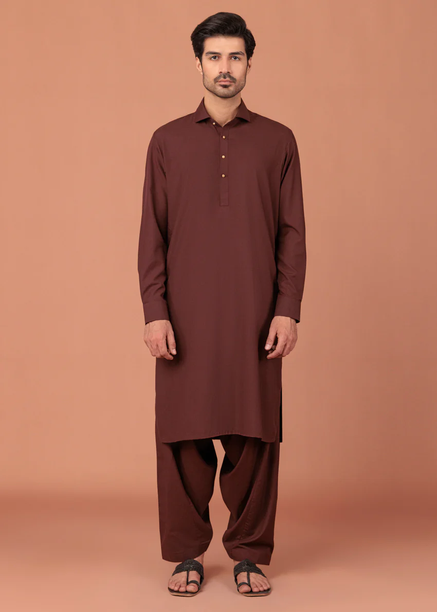 R-Brown-Blended-Shalwar Suit - (MP2PSBW25ADN8) - Image 7