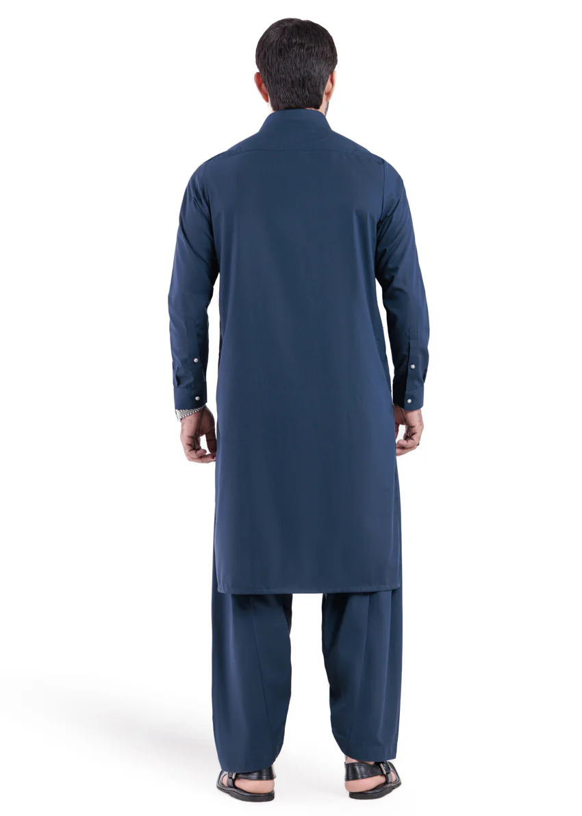 Navy-Blended-Shalwar Suit - (MP2PSBW25ADN9) - Image 2