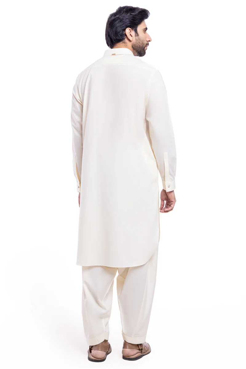 Cream-Blended-Shalwar Suit - (MP2PSBW25BM10N7) - Image 2