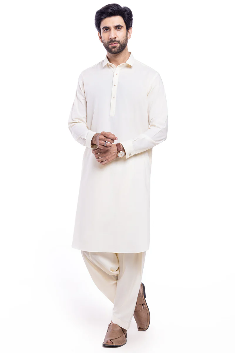 Cream-Blended-Shalwar Suit - (MP2PSBW25BM10N7) - Image 3