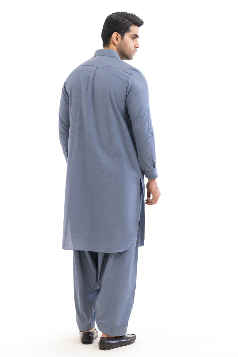 Blue-Cotton-Shalwar Suit - (MP2PSBW25BM10N8) - Image 2