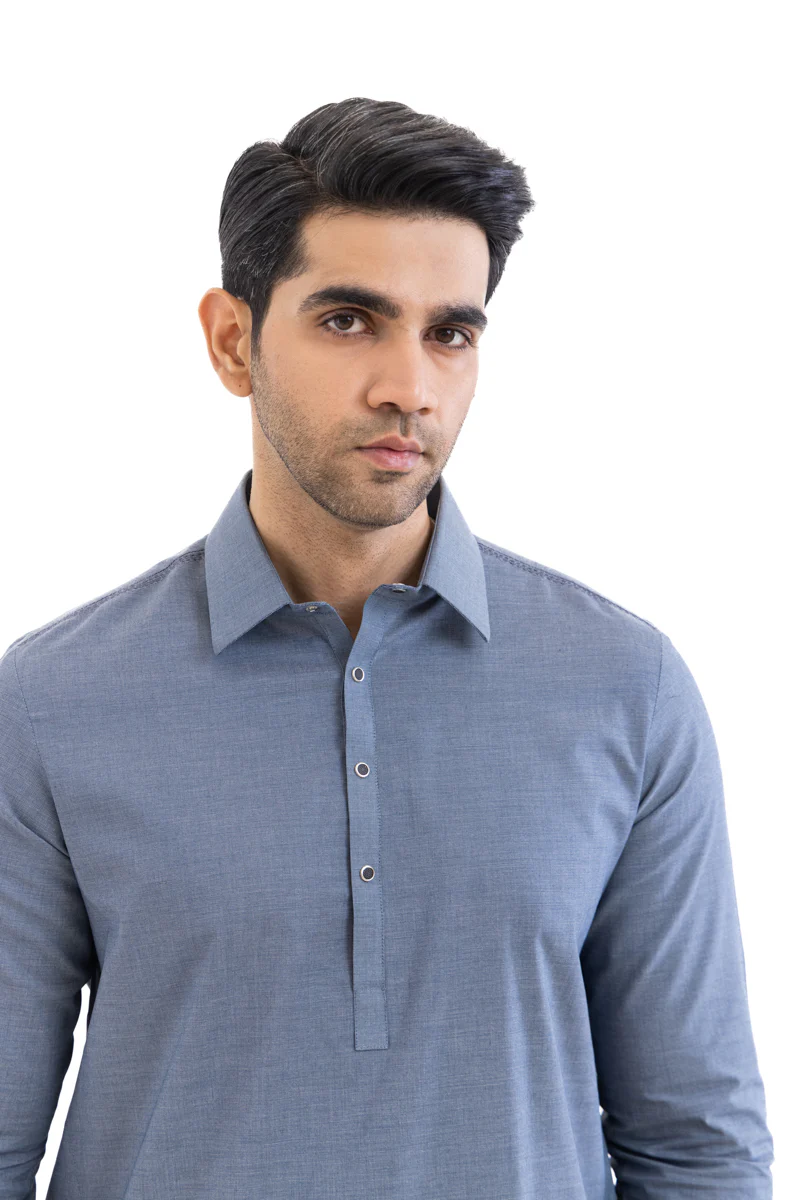 Blue-Cotton-Shalwar Suit - (MP2PSBW25BM10N8) - Image 5