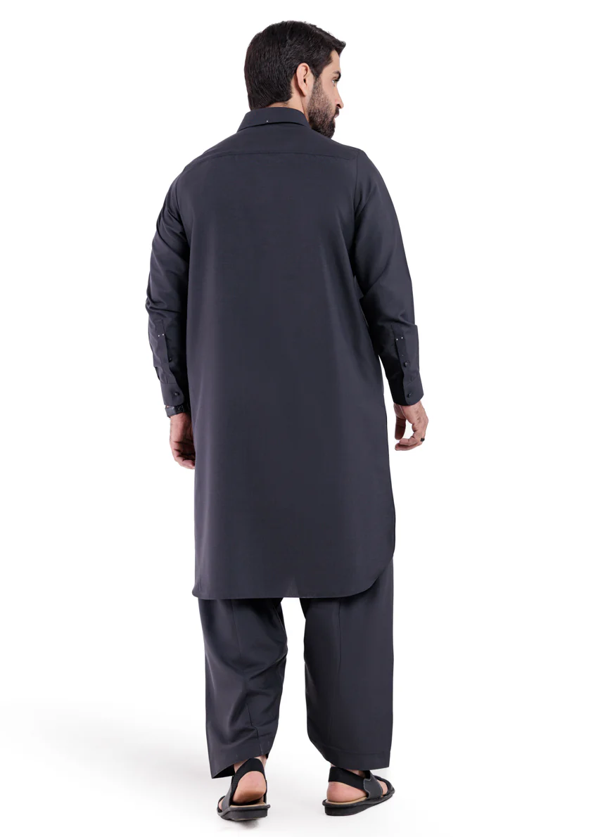 Charcoal-Blended-Shalwar Suit - (MP2PSBW25BM11D1) - Image 2