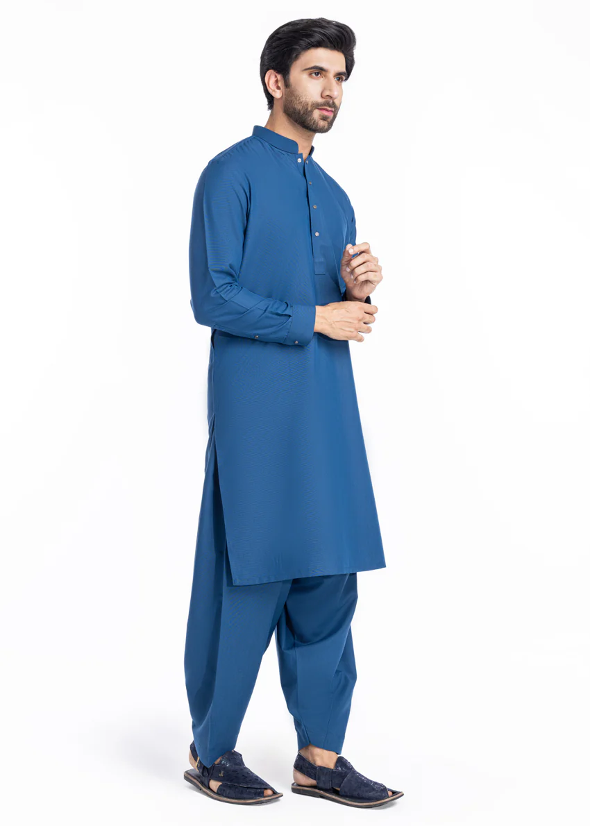 Blue-Blended-Shalwar Suit - (MP2PSBW25BM11D2) - Image 3