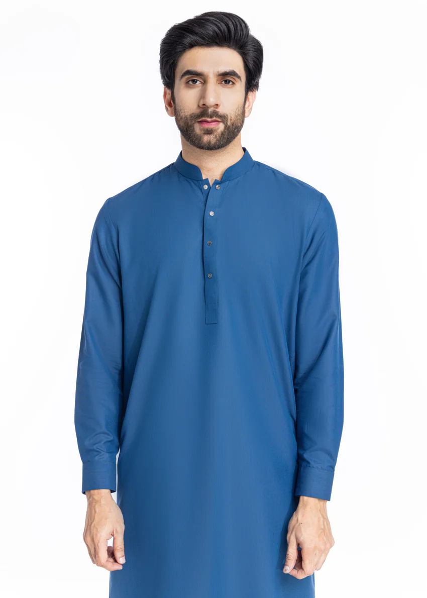 Blue-Blended-Shalwar Suit - (MP2PSBW25BM11D2) - Image 5