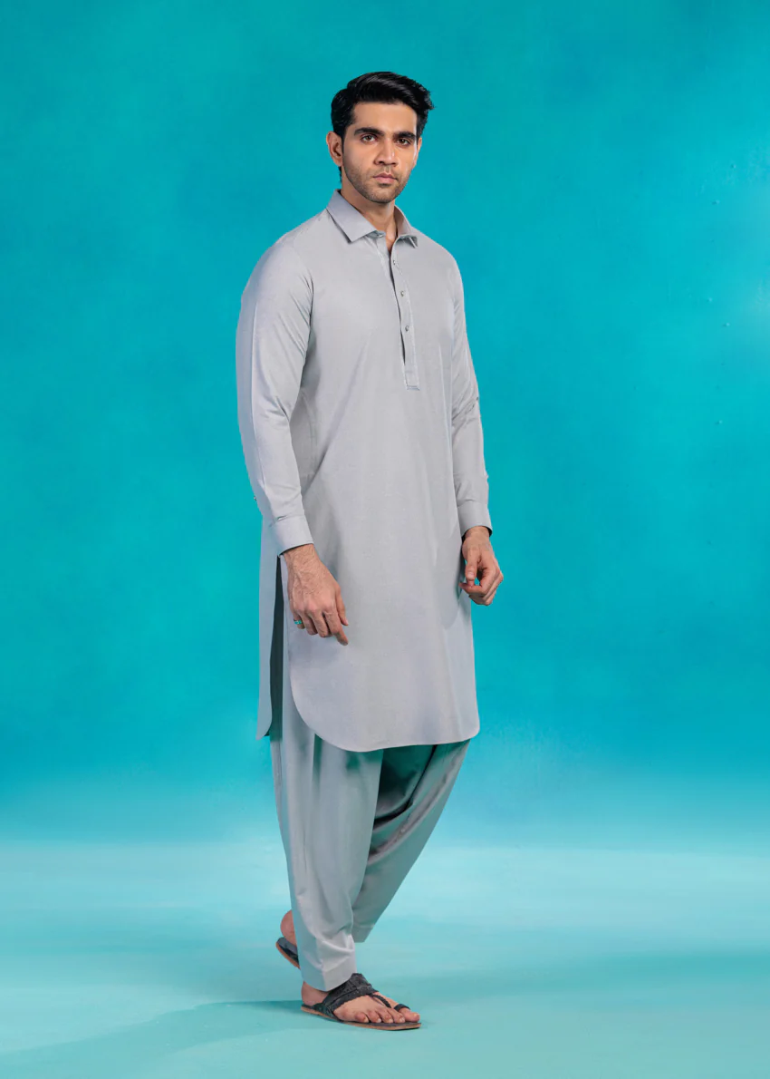 L-Grey-Blended-Shalwar Suit - (MP2PSBW25BM11D7) - Image 4