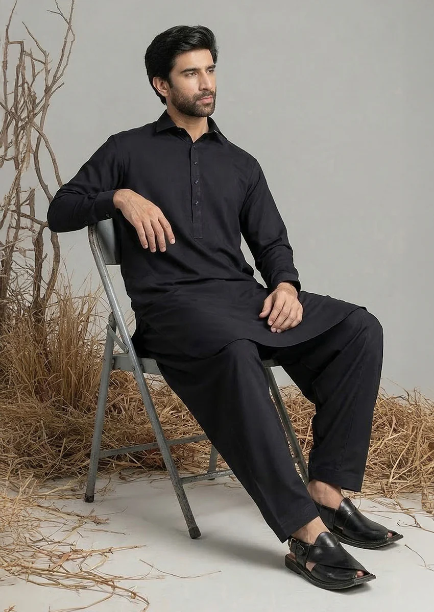Black-Blended-Shalwar Suit - (MP2PSBW25BM1J3) - Image 2