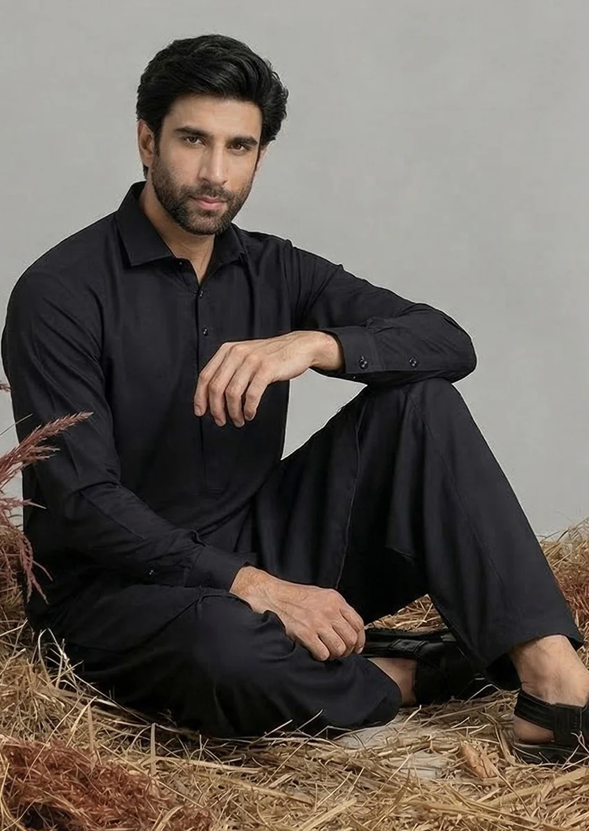 Black-Blended-Shalwar Suit - (MP2PSBW25BM1J3) - Image 5