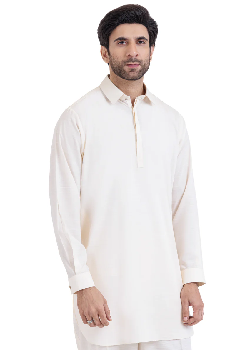 Cream-Blended-Kurta Trouser - (MP2PSBW25BM1J9) - Image 6