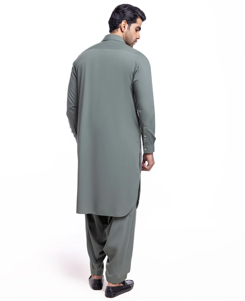 D-Green-Blended-Shalwar Suit - (MP2PSBW25BM9O1) - Image 5