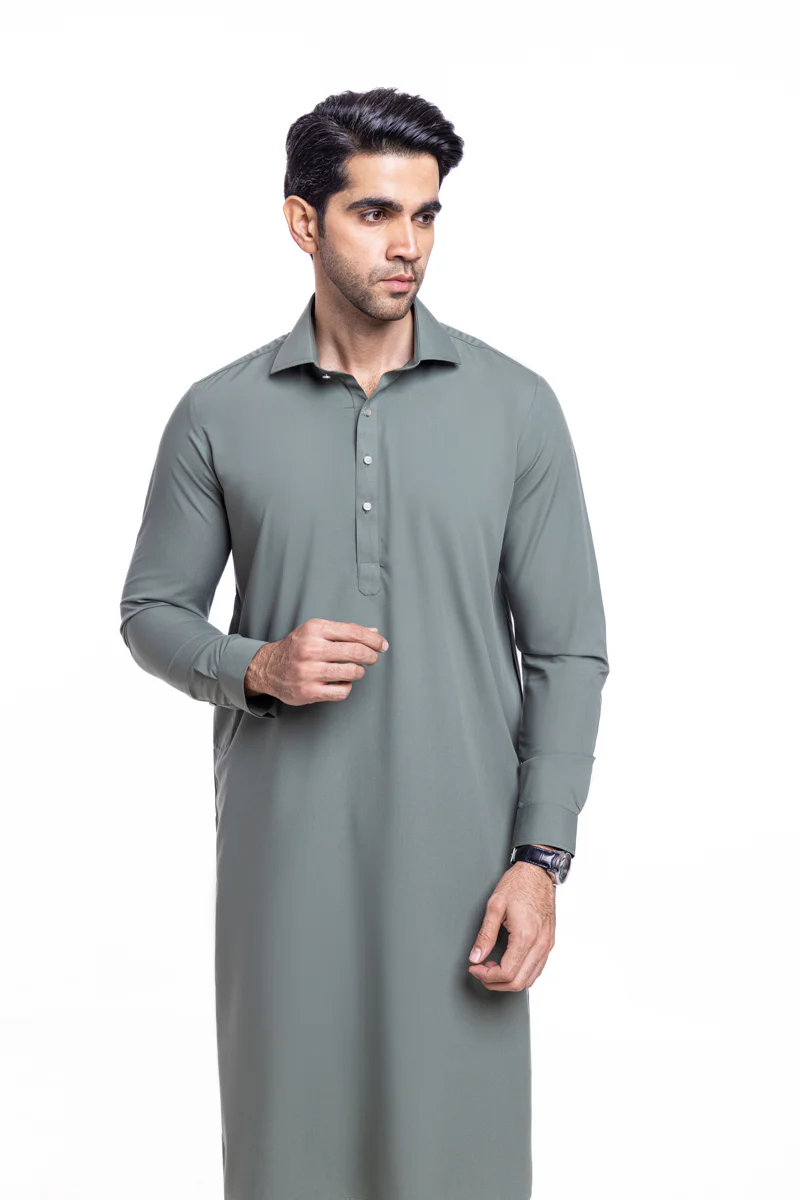 D-Green-Blended-Shalwar Suit - (MP2PSBW25BM9O1) - Image 8