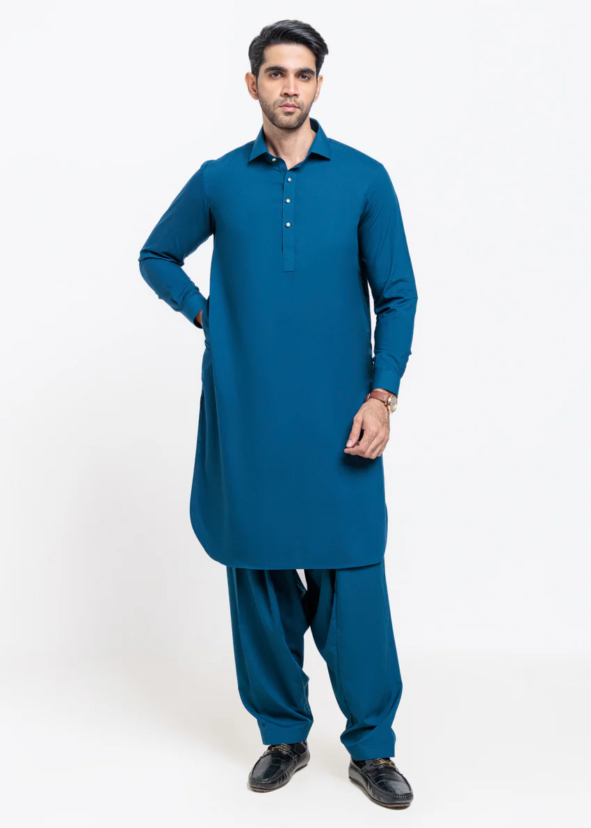 Blue-Blended-Shalwar Suit - (MP2PSBW25BM9O2) - Image 4