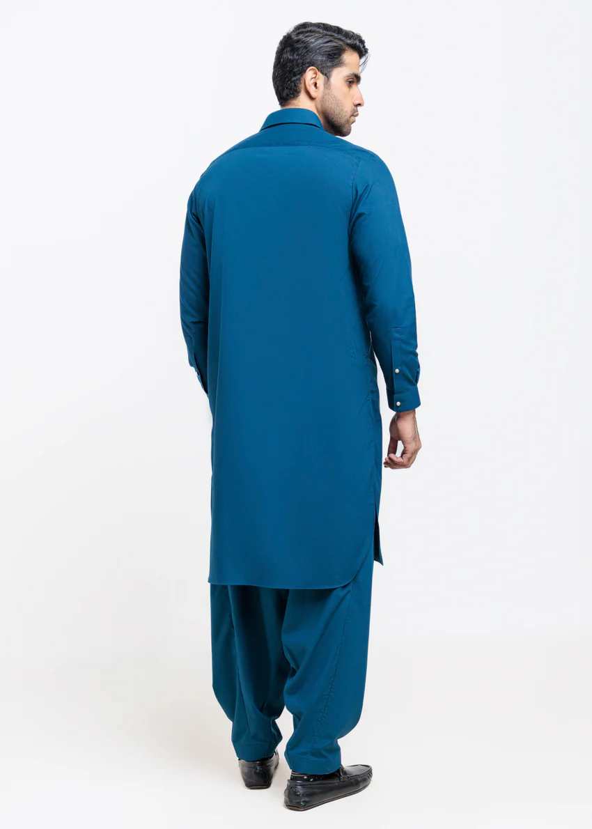 Blue-Blended-Shalwar Suit - (MP2PSBW25BM9O2) - Image 5
