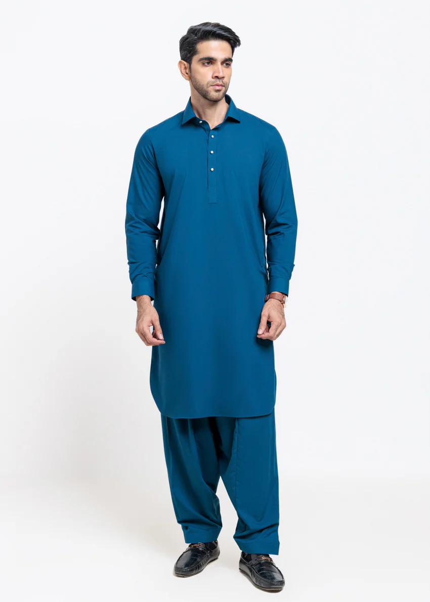 Blue-Blended-Shalwar Suit - (MP2PSBW25BM9O2) - Image 7