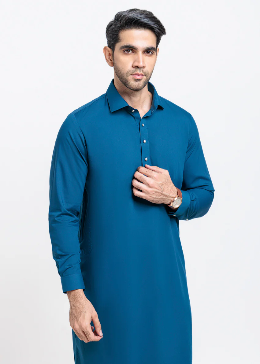 Blue-Blended-Shalwar Suit - (MP2PSBW25BM9O2) - Image 8